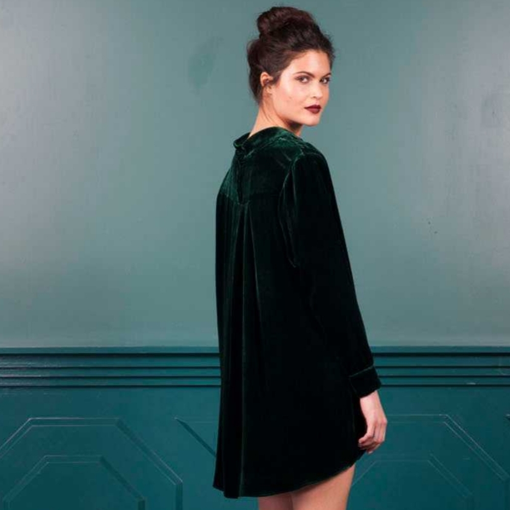 Katharine Kidd Bateau Neckline Emerald Green Top